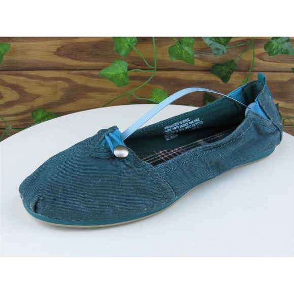 Faded Glory Size 9 Flat Shoes Green Fabric Women‎ M - Picture 1 of 11